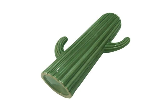 Green ceramic cactus vase dimensions showing 9 inch height and 5.5 inch width